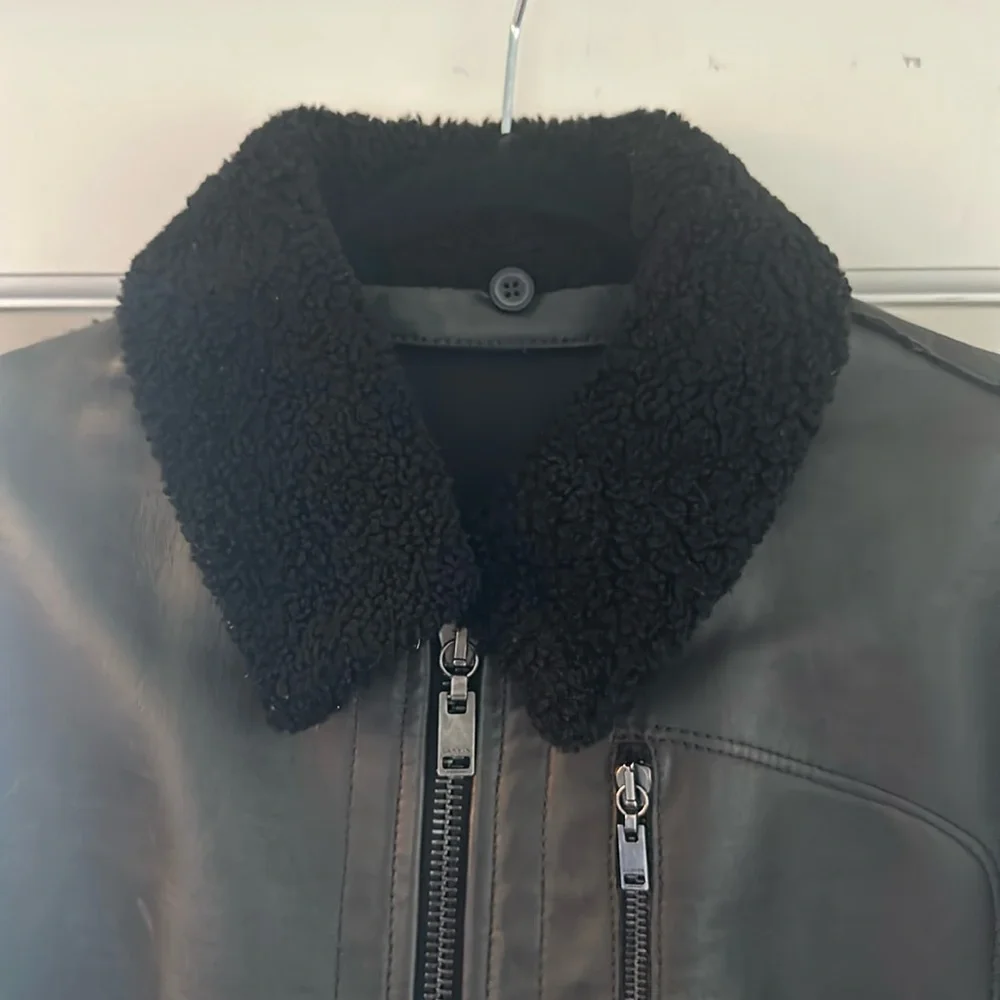 Authentic Lanvin leather jacket w/ shearling collar 🦄. Final sale - Picture 4 of 7